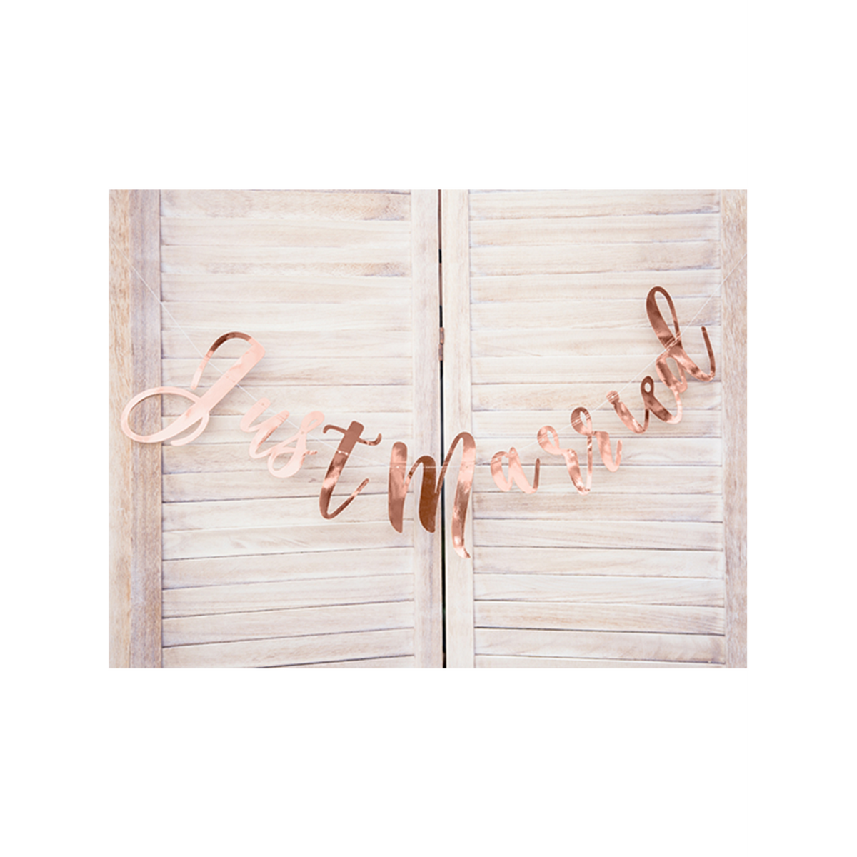1 Guirlande de fanions - Just Married - Or rose