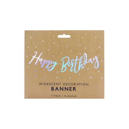 1 guirlande de bannière - Joyeux Anniversaire - Iridescent