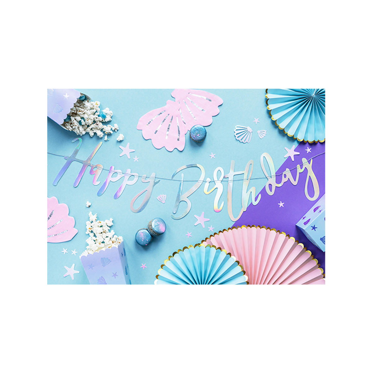 1 guirlande de bannière - Joyeux Anniversaire - Iridescent