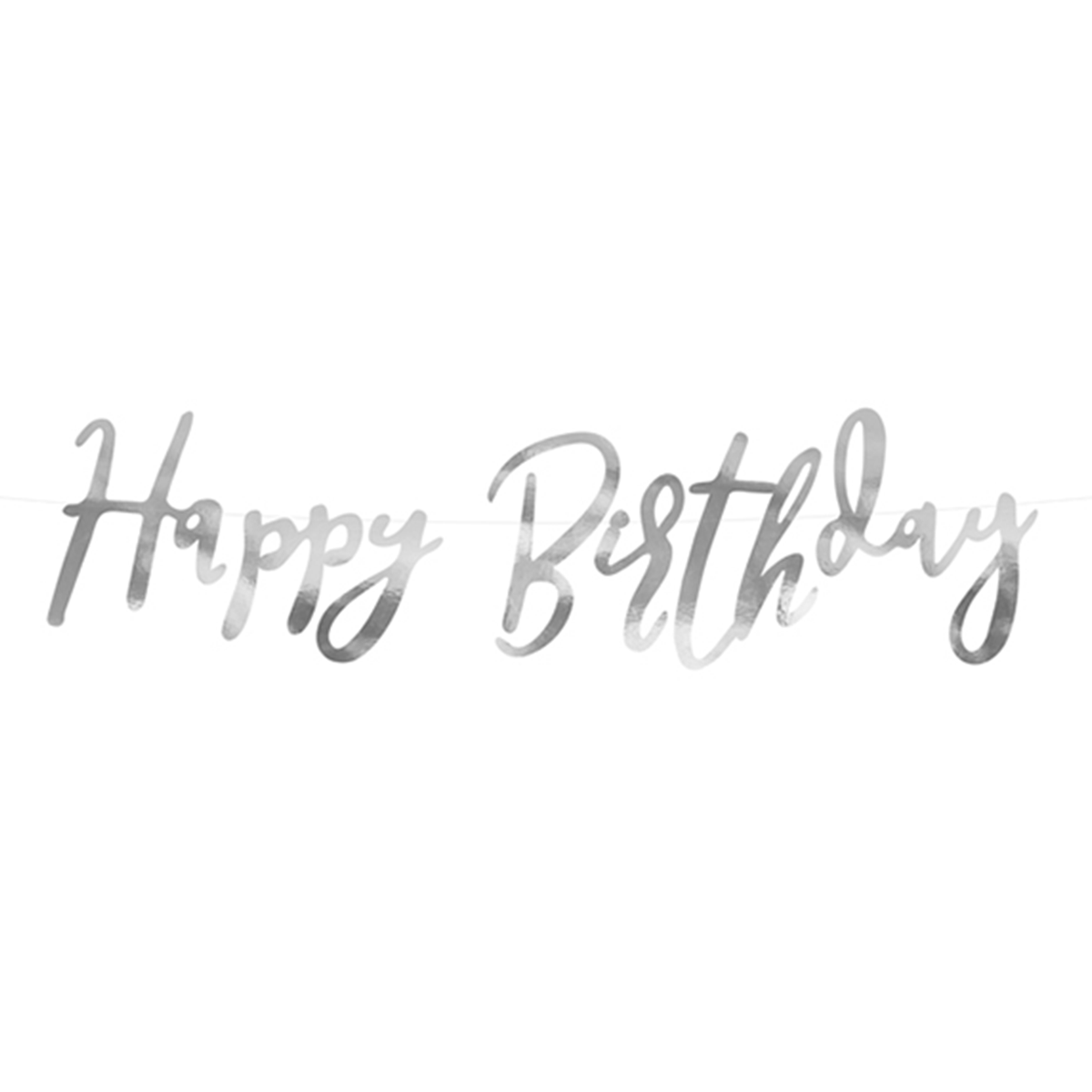 1 guirlande de bannière - Joyeux Anniversaire - Argent