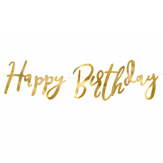 1 guirlande de bannière - Joyeux Anniversaire - Or