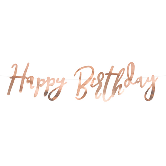 1 guirlande de bannière – Joyeux Anniversaire – Rose Doré