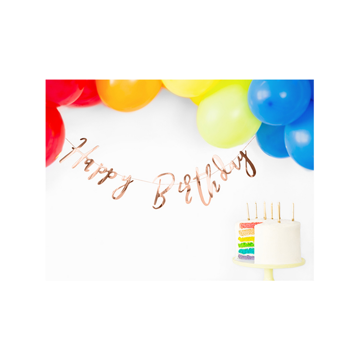 1 guirlande de bannière – Joyeux Anniversaire – Rose Doré