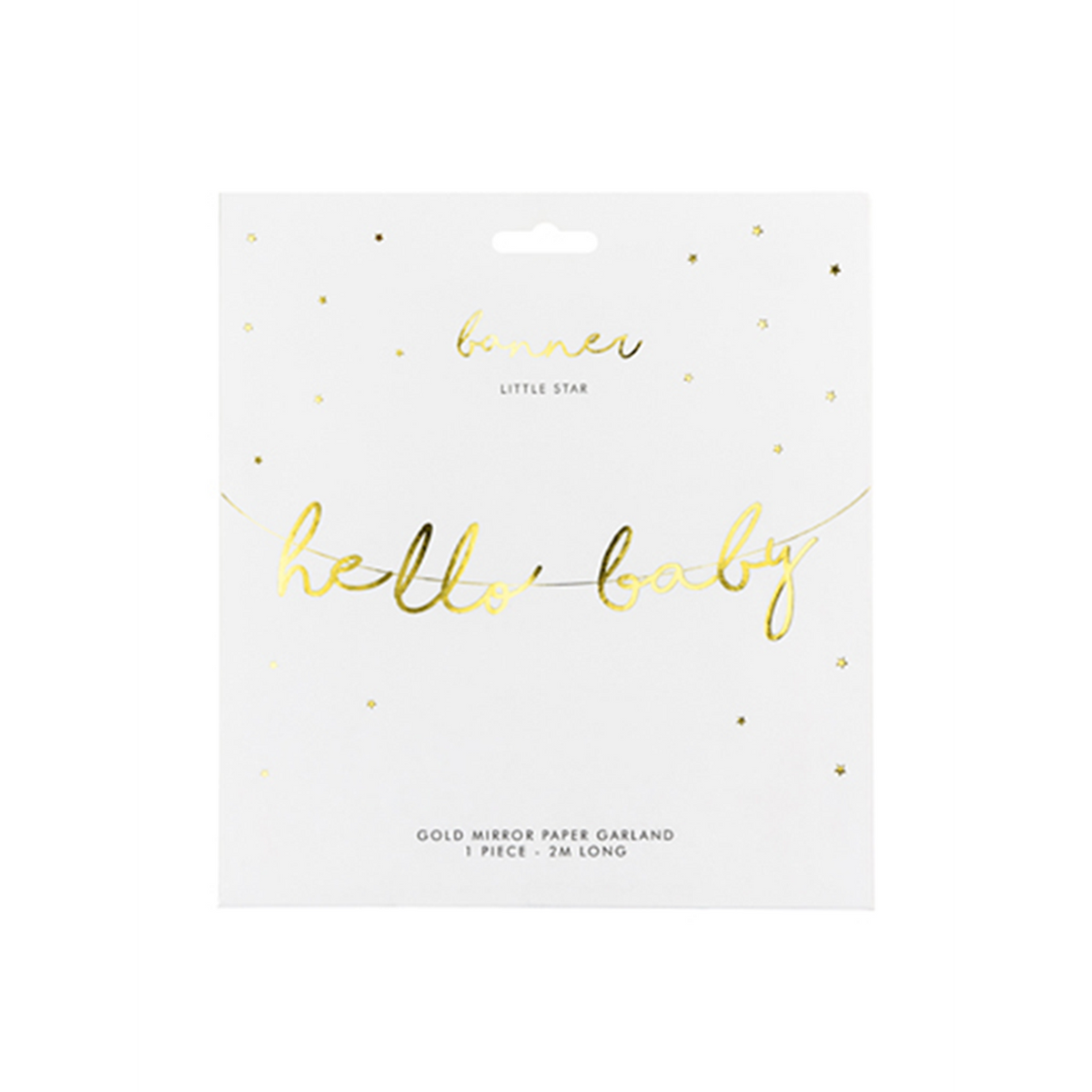 1 Bannerguirlande - hello baby - Goud