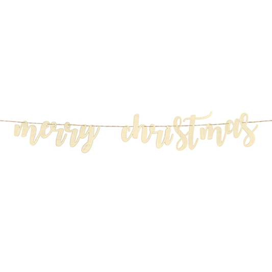 1 Guirlande de fanions - Bois - Joyeux Noël