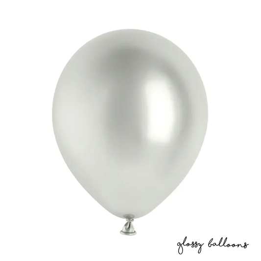 50 ballons - Ø 30cm - Brillant - Argent