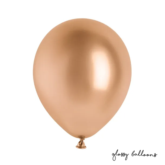 50 ballons de baudruche - Ø 30cm - Brillant - Or rose