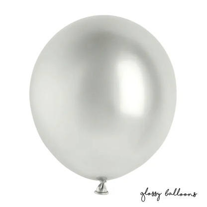 5 Ballons - Ø 46cm - Brillant - Argent