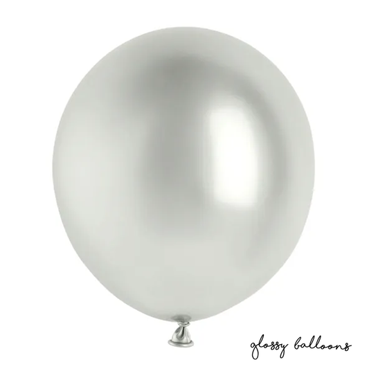 5 Ballons - Ø 46cm - Brillant - Argent