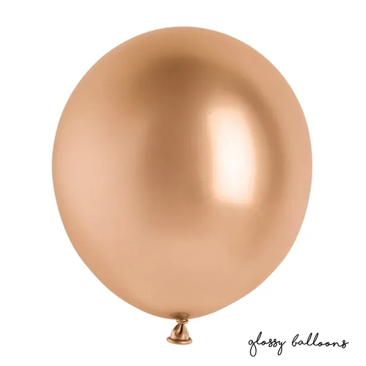 5 ballons de baudruche - Ø 46cm - Brillants - Or rose