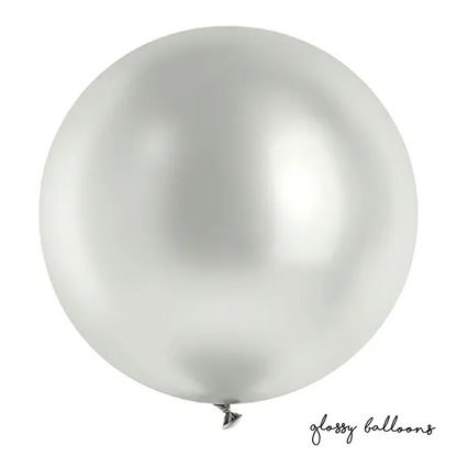 1 Reuzenballon - Ø 60cm - Glanzend - Zilver