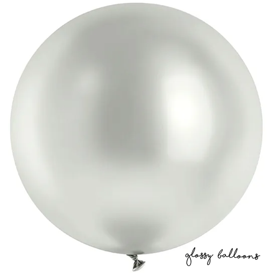 1 ballon géant - Ø 100cm - Brillant - Argenté