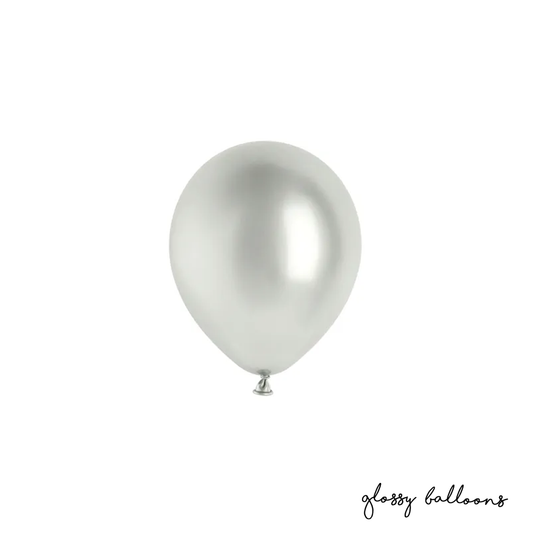50 ballons - Ø 12cm - Brillant - Argent