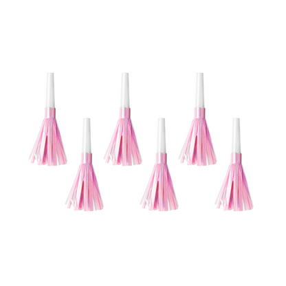 6 Feesttoeters - Franjes - Roze