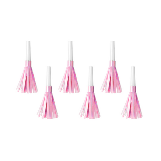 6 Sarbacanes de fête - Franges - Rose
