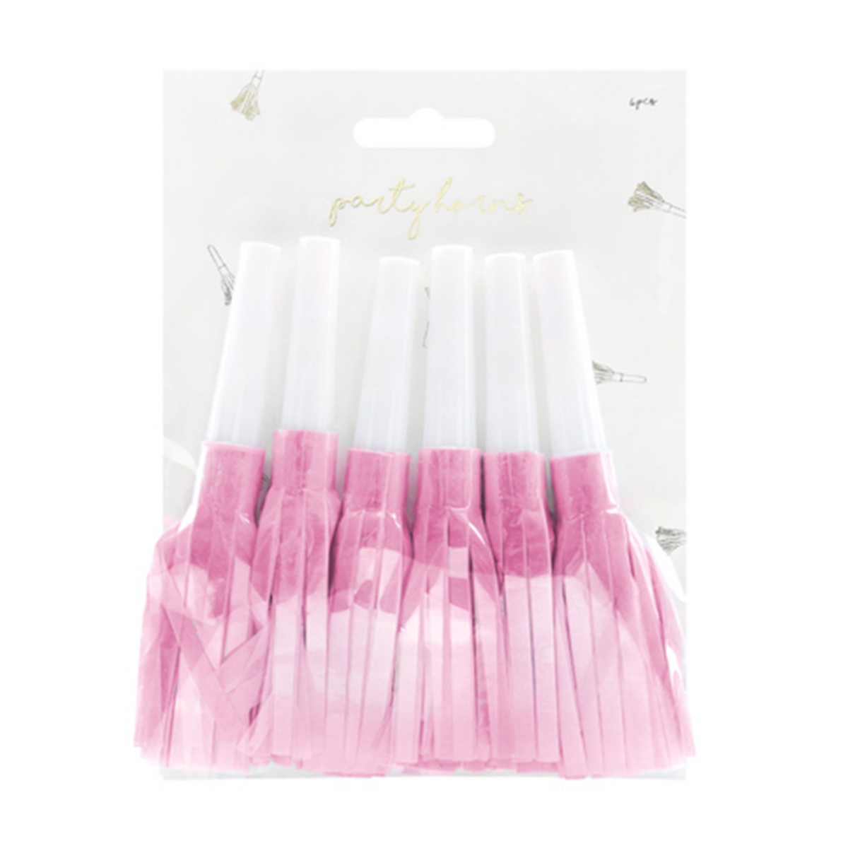 6 Feesttoeters - Franjes - Roze
