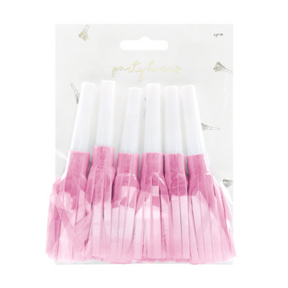 6 Feesttoeters - Franjes - Roze