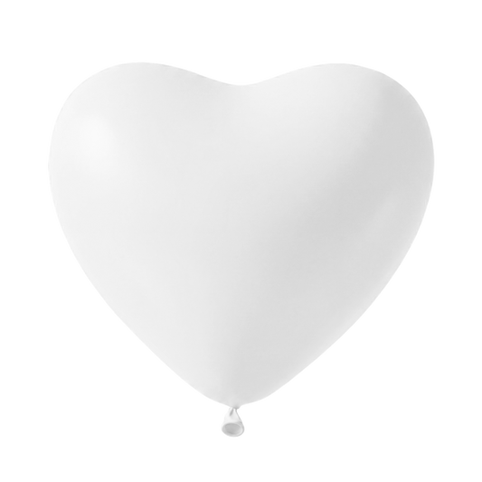 50 ballons cœur - Ø30 cm - Blanc