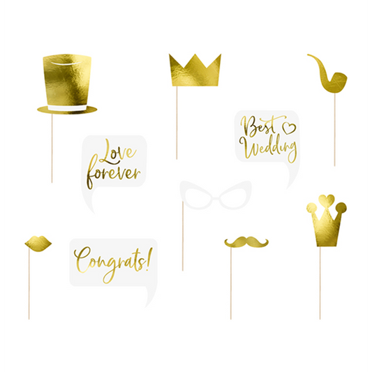 1 Photobooth Set - Bruiloft Goud
