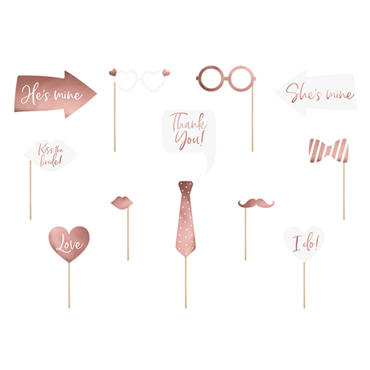 1 Photobooth Set - Bruiloft RoséGoud
