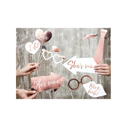 1 Photobooth Set - Bruiloft RoséGoud
