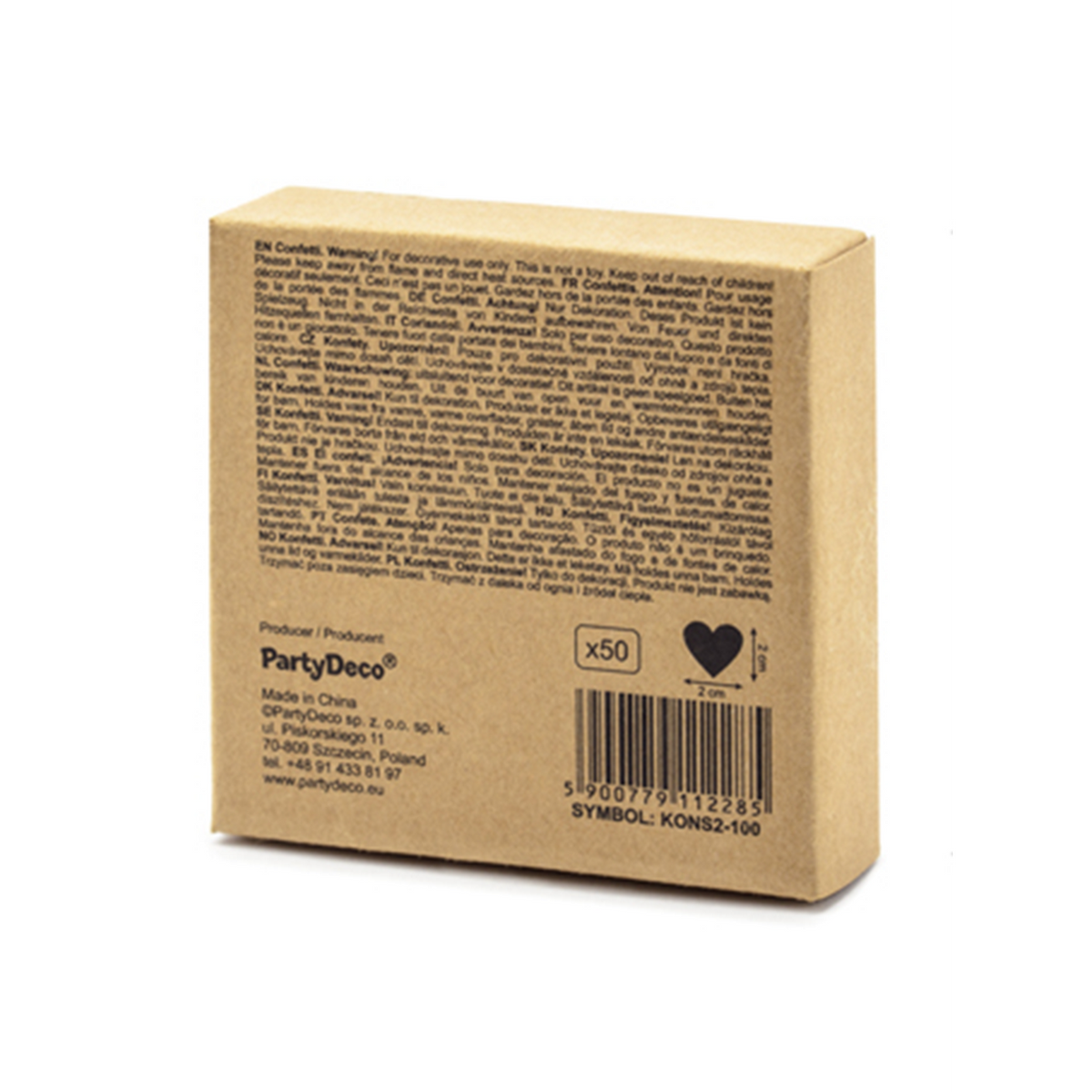 50 confettis en bois - Cœurs