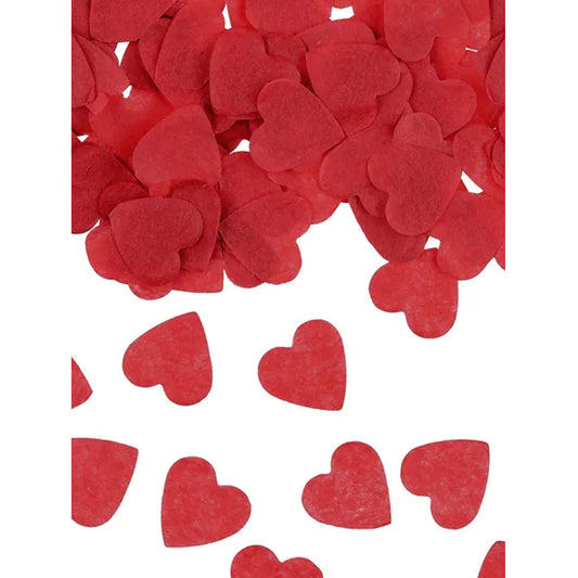 15g papieren confetti - rode hartjes