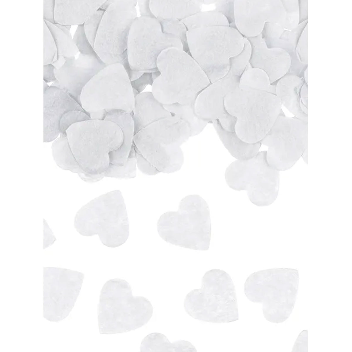 15 g papieren confetti - Witte hartjes