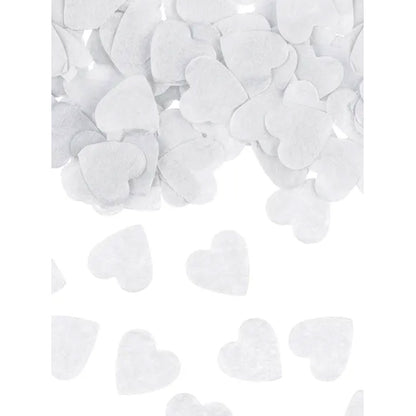15 g papieren confetti - Witte hartjes