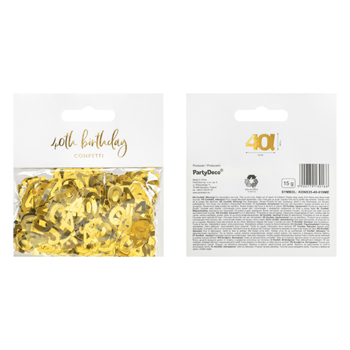 15g confettis métalliques - 40 or