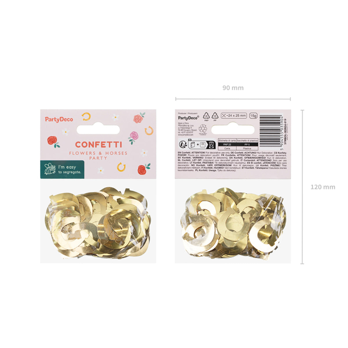 15g metallicconfetti - hoefijzer