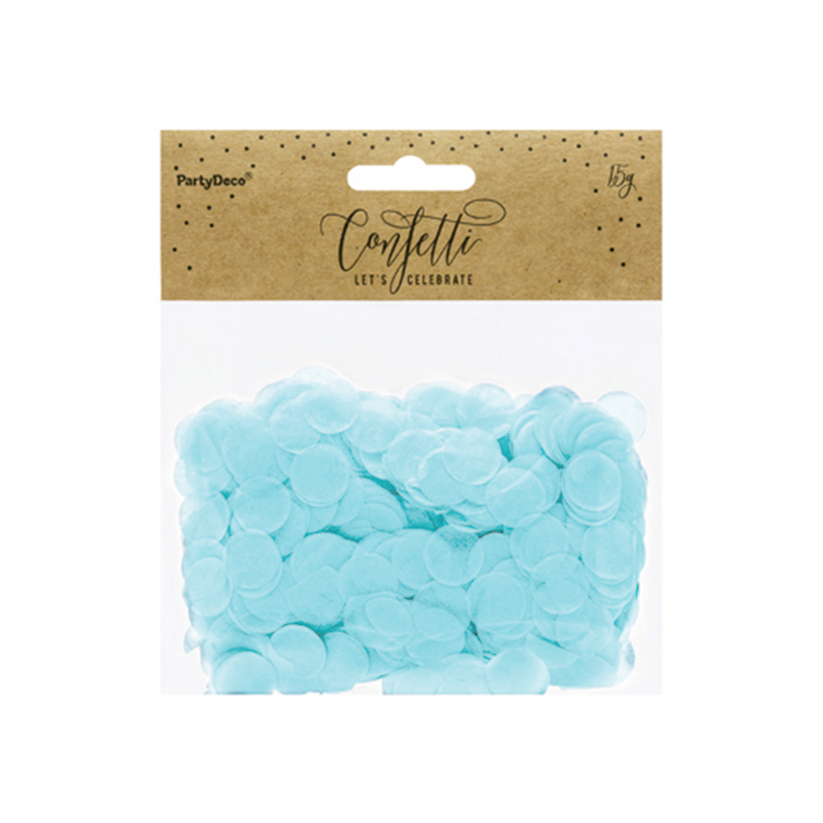 15g de confettis en papier - Bleu clair