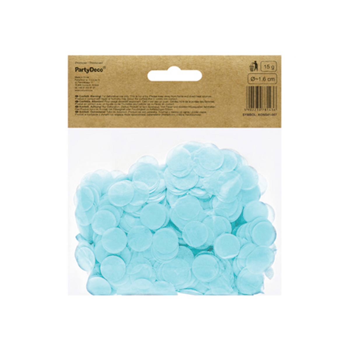 15g de confettis en papier - Bleu clair