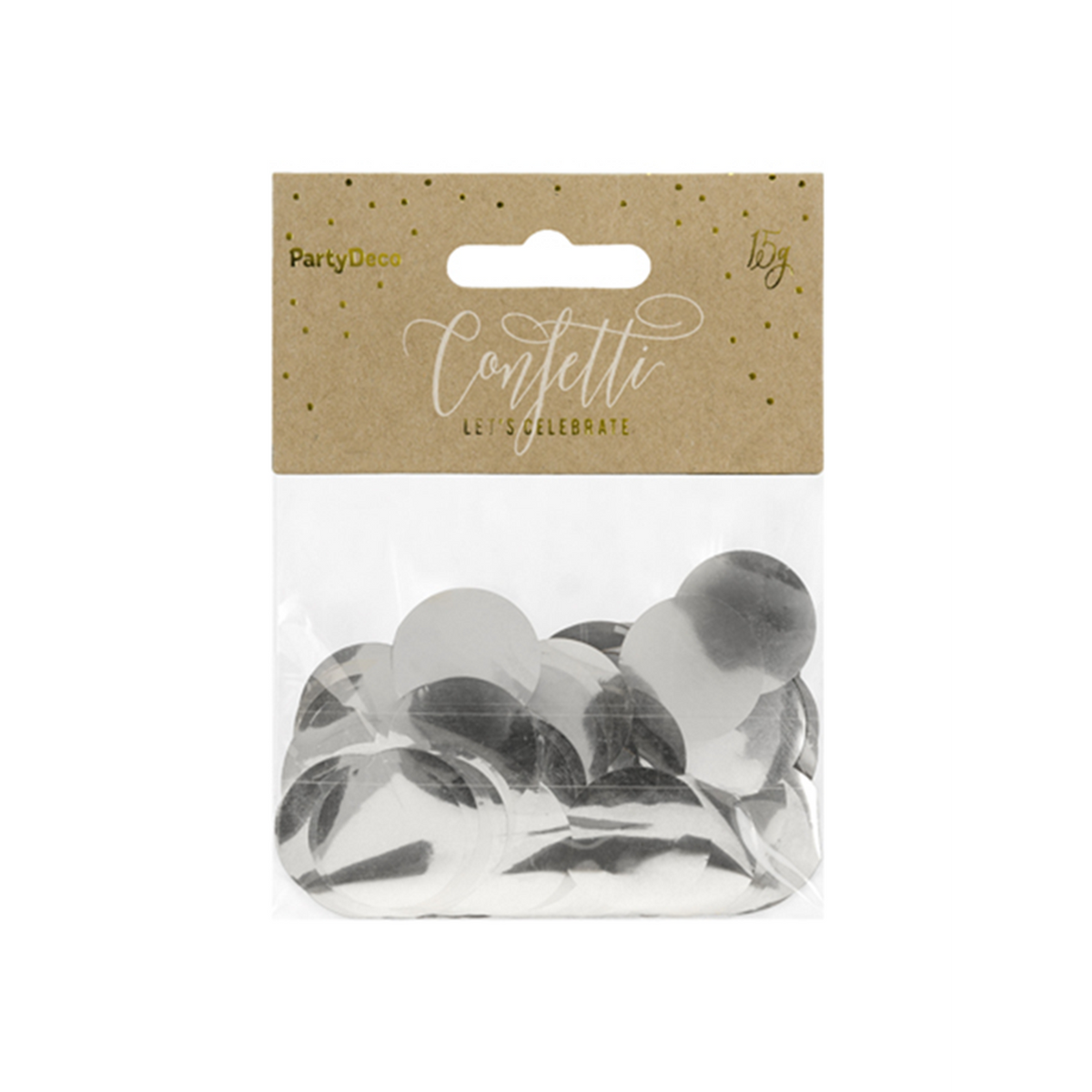15 g folieconfetti - zilver