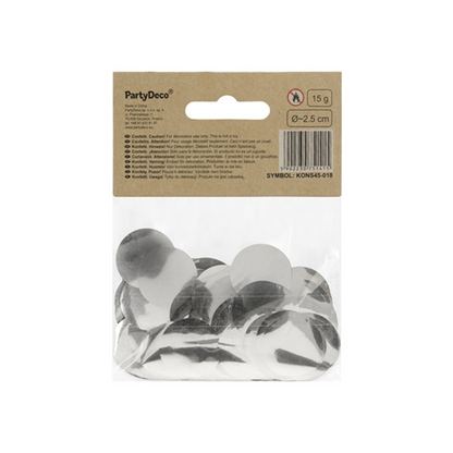 15 g folieconfetti - zilver