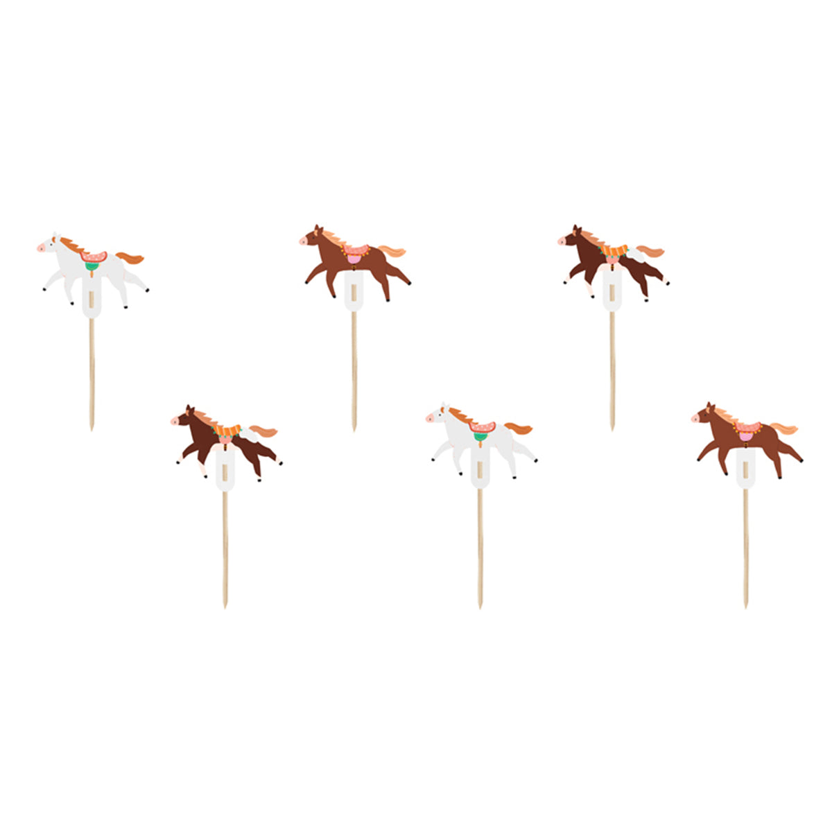 6 Cupcake Toppers - Paard