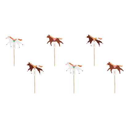 6 Cupcake Toppers - Paard