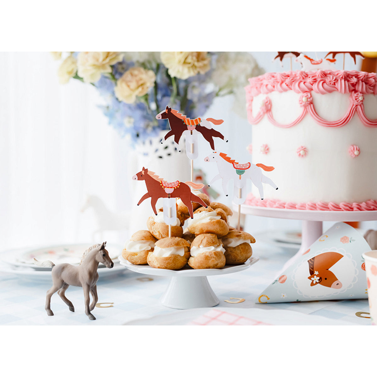 6 Cupcake Toppers - Paard