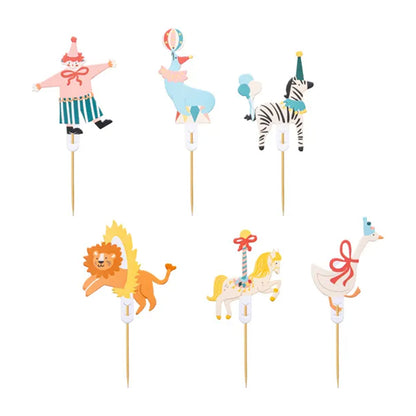 6 décorations de gâteau - Cirque
