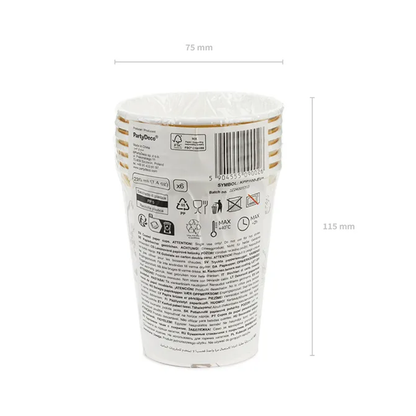 6 papieren bekers - 220 ml - Bloemen