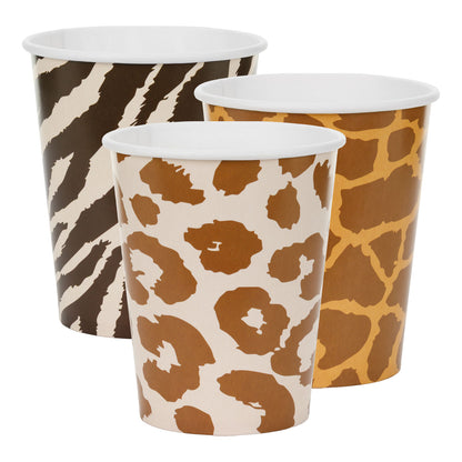 6 gobelets en carton - Safari avec motif animal