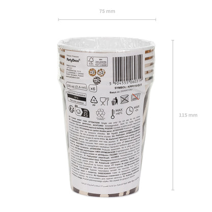 6 gobelets en carton - Safari avec motif animal
