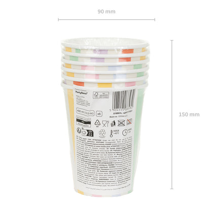 6 gobelets en carton - Rayures
