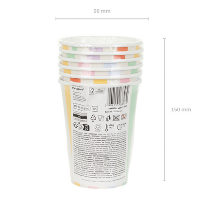 6 papieren bekers - Confetti