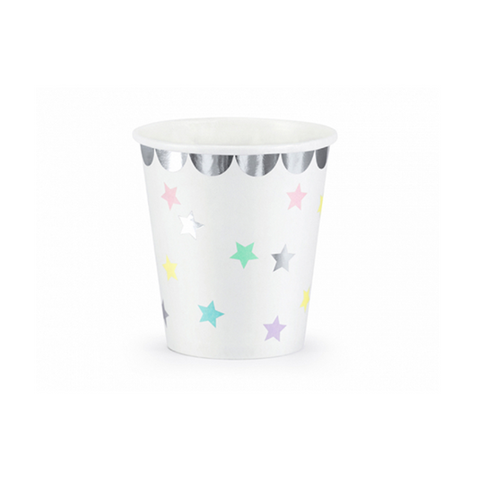 6 kartonnen bekers Trend - 180ml - Unicorn Stars