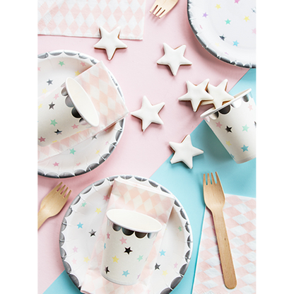 6 gobelets en carton Tendance - 180ml - Unicorn Stars