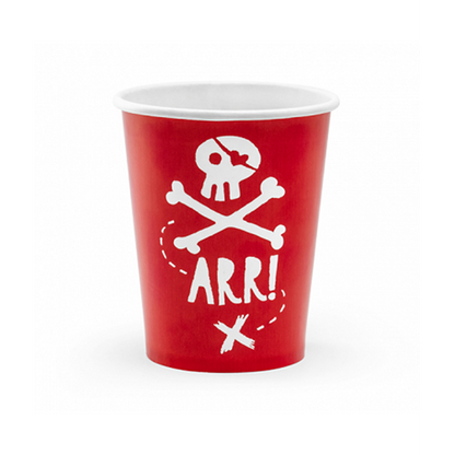 6 Gobelets en carton Trend - 220ml - Pirates Party