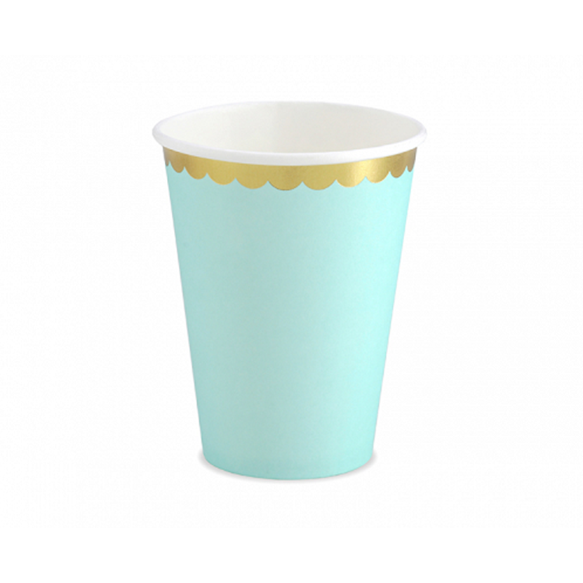 6 gobelets en carton Trend - 220ml - Menthe pastel