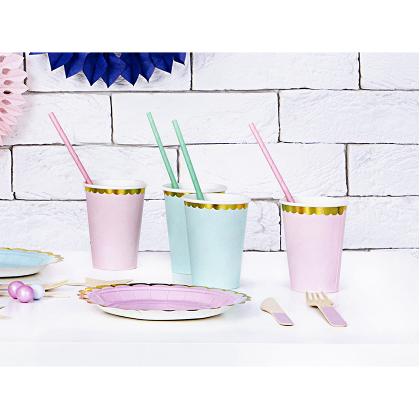 6 gobelets en carton Trend - 220ml - Menthe pastel
