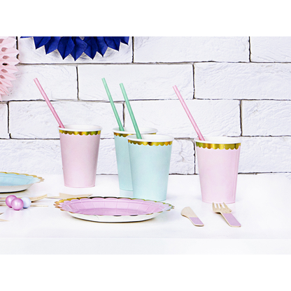 6 gobelets en carton Trend - 220ml - Menthe pastel